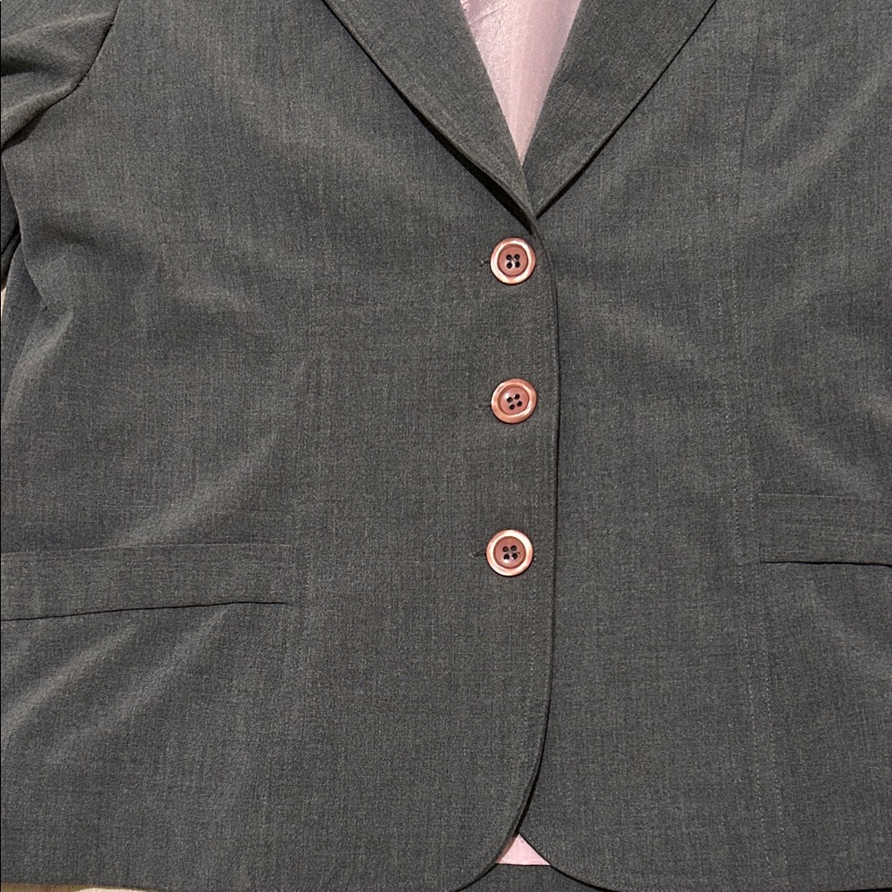 Retro Early 00s Star City Charcoal Blazer with Soft Pink Lining Size Medium - Picture 4 of 7